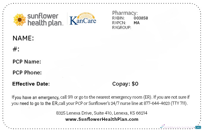 Download Kansas health insurance card Photoshop template